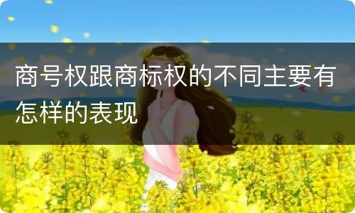 商号权跟商标权的不同主要有怎样的表现