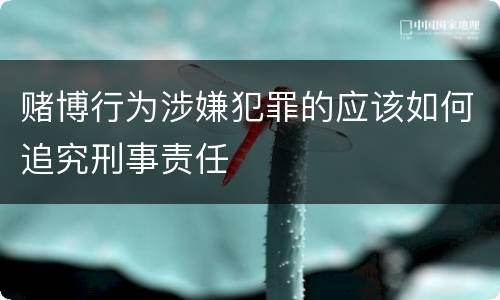 赌博行为涉嫌犯罪的应该如何追究刑事责任