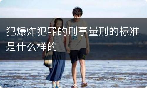 犯爆炸犯罪的刑事量刑的标准是什么样的