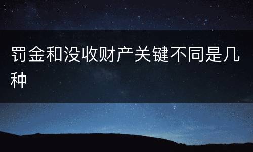 罚金和没收财产关键不同是几种