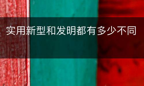 实用新型和发明都有多少不同