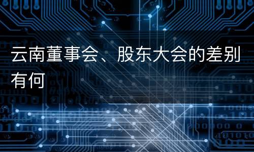 云南董事会、股东大会的差别有何