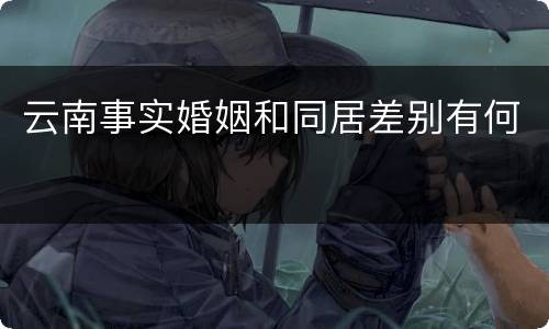 云南事实婚姻和同居差别有何