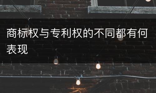 商标权与专利权的不同都有何表现