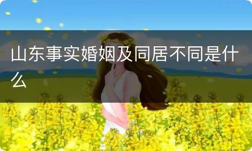 山东事实婚姻及同居不同是什么
