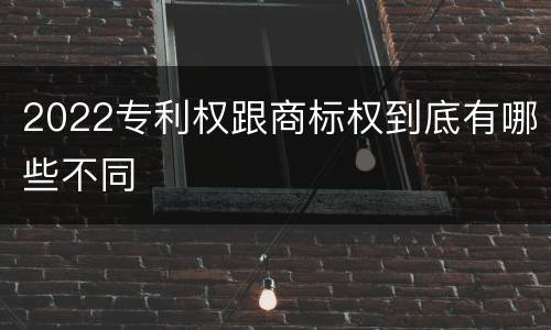 2022专利权跟商标权到底有哪些不同