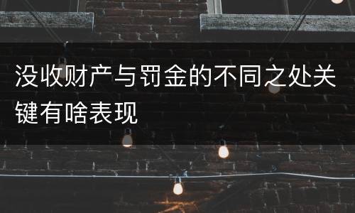 没收财产与罚金的不同之处关键有啥表现