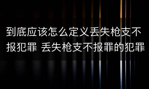 到底应该怎么定义丢失枪支不报犯罪 丢失枪支不报罪的犯罪主体只能是什么