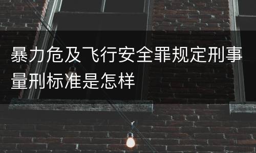 暴力危及飞行安全罪规定刑事量刑标准是怎样