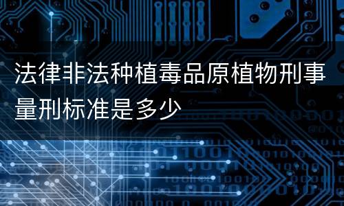 法律非法种植毒品原植物刑事量刑标准是多少