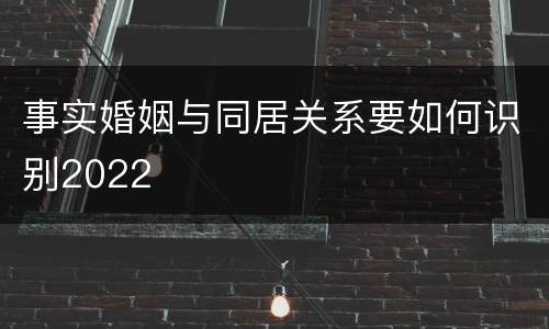 事实婚姻与同居关系要如何识别2022