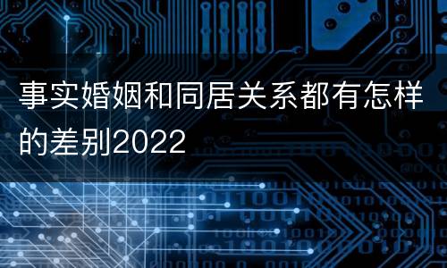 事实婚姻和同居关系都有怎样的差别2022