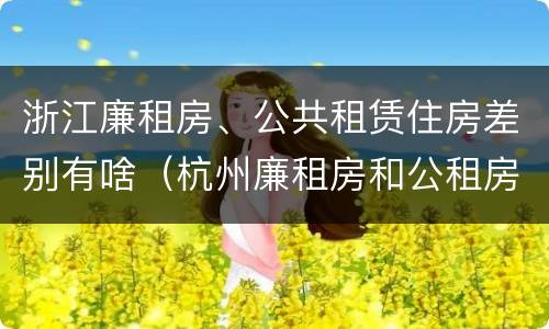 浙江廉租房、公共租赁住房差别有啥（杭州廉租房和公租房）