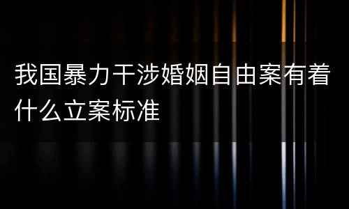 我国暴力干涉婚姻自由案有着什么立案标准