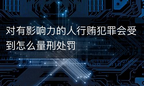 对有影响力的人行贿犯罪会受到怎么量刑处罚