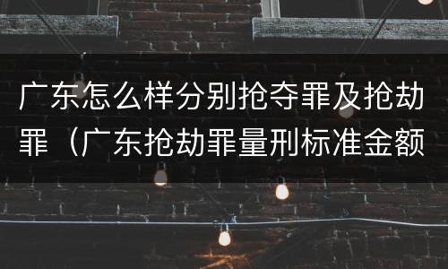 广东怎么样分别抢夺罪及抢劫罪（广东抢劫罪量刑标准金额）