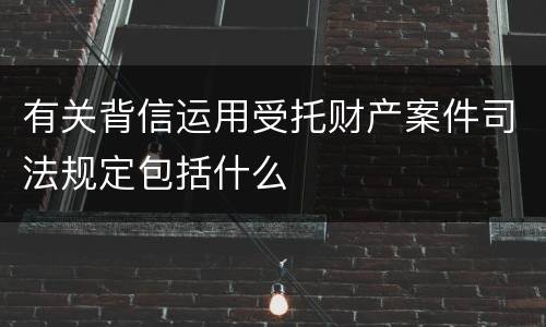有关背信运用受托财产案件司法规定包括什么