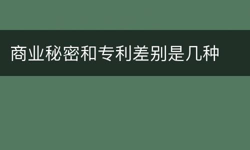 商业秘密和专利差别是几种