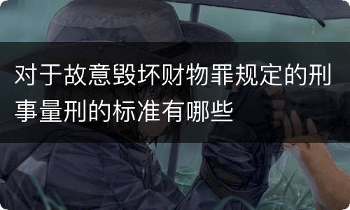 对于故意毁坏财物罪规定的刑事量刑的标准有哪些