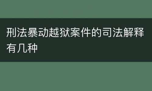 刑法暴动越狱案件的司法解释有几种