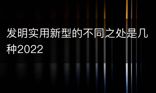 发明实用新型的不同之处是几种2022