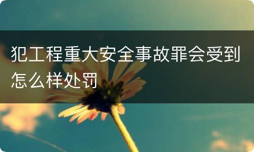 犯工程重大安全事故罪会受到怎么样处罚