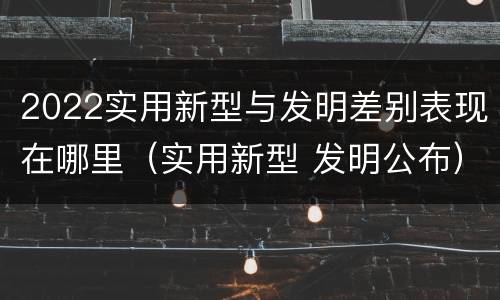 2022实用新型与发明差别表现在哪里（实用新型 发明公布）