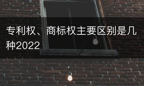 专利权、商标权主要区别是几种2022