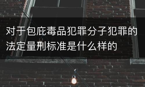 对于包庇毒品犯罪分子犯罪的法定量刑标准是什么样的