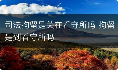 司法拘留是关在看守所吗 拘留是到看守所吗