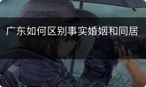 广东如何区别事实婚姻和同居