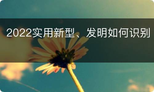 2022实用新型、发明如何识别