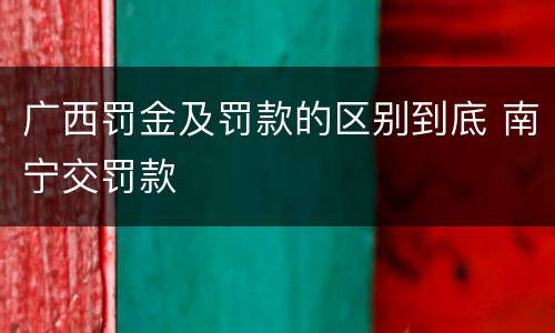 广西罚金及罚款的区别到底 南宁交罚款
