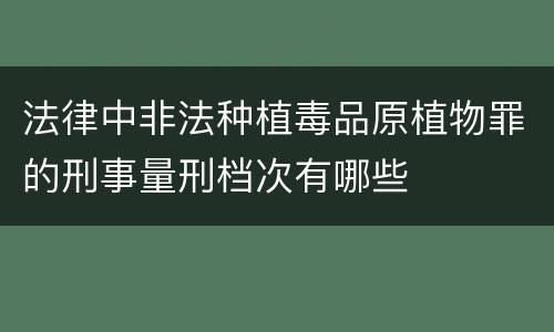 法律中非法种植毒品原植物罪的刑事量刑档次有哪些