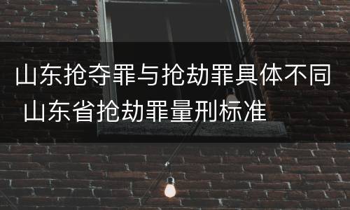山东抢夺罪与抢劫罪具体不同 山东省抢劫罪量刑标准
