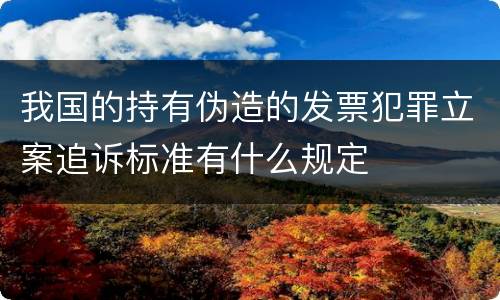 我国的持有伪造的发票犯罪立案追诉标准有什么规定