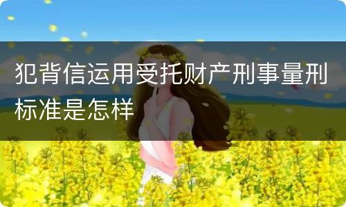 犯背信运用受托财产刑事量刑标准是怎样