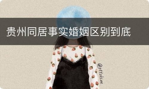 贵州同居事实婚姻区别到底