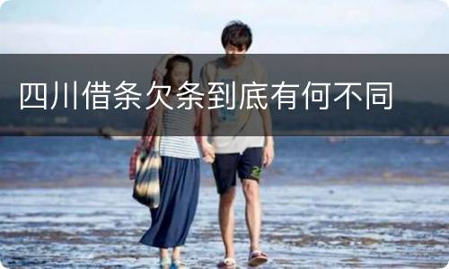 四川借条欠条到底有何不同