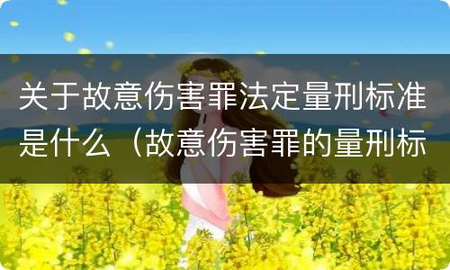关于故意伤害罪法定量刑标准是什么（故意伤害罪的量刑标准是什么）