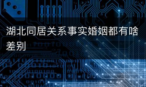 湖北同居关系事实婚姻都有啥差别