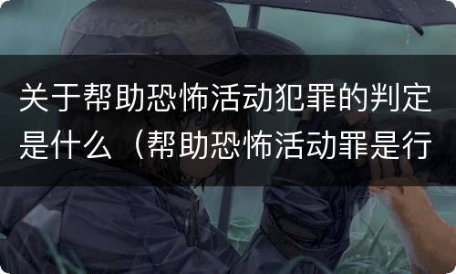 关于帮助恐怖活动犯罪的判定是什么（帮助恐怖活动罪是行为犯吗）