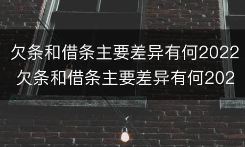 欠条和借条主要差异有何2022 欠条和借条主要差异有何2022法律规定