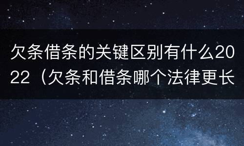 欠条借条的关键区别有什么2022（欠条和借条哪个法律更长）