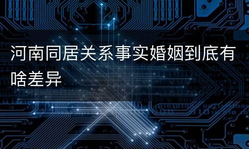 河南同居关系事实婚姻到底有啥差异