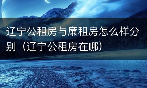 辽宁公租房与廉租房怎么样分别（辽宁公租房在哪）