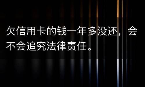 欠信用卡的钱一年多没还，会不会追究法律责任。