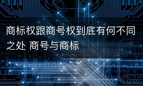 商标权跟商号权到底有何不同之处 商号与商标
