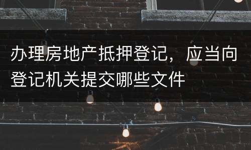 办理房地产抵押登记，应当向登记机关提交哪些文件