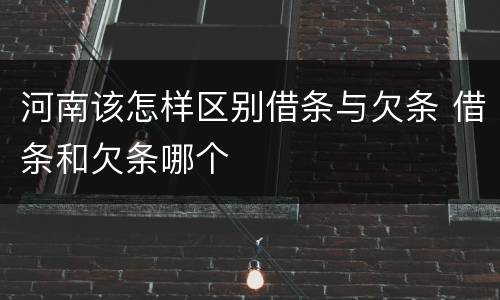 河南该怎样区别借条与欠条 借条和欠条哪个